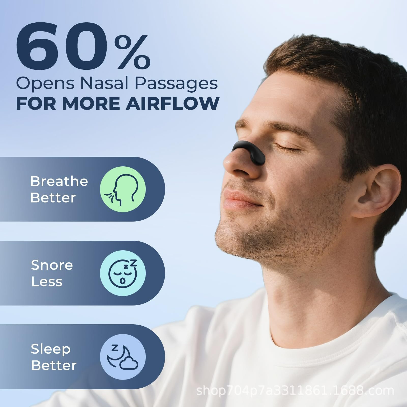 Explosiones transfronterizas de clip nasal, clip nasal de velcro, nuevos productos de actualización, venta directa para promover la respiración, clip nasal de aspiración magnética