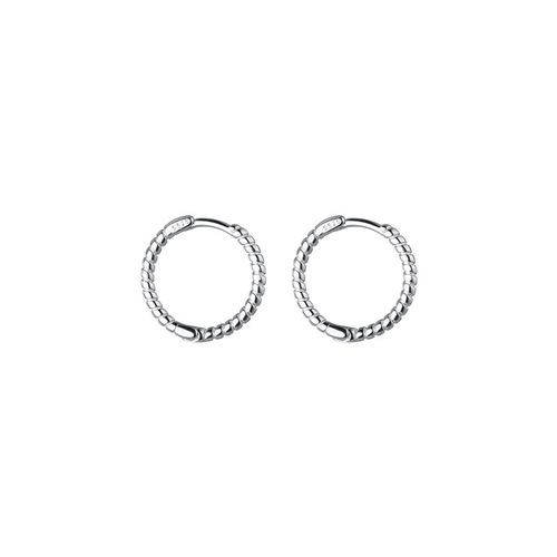 925 Pure Silver Ear Hook for Women, Korean Style, Fresh and Minimalist Round Ring, Macrame Design, Sense of Youth, Unique and Refined Ear Accessory