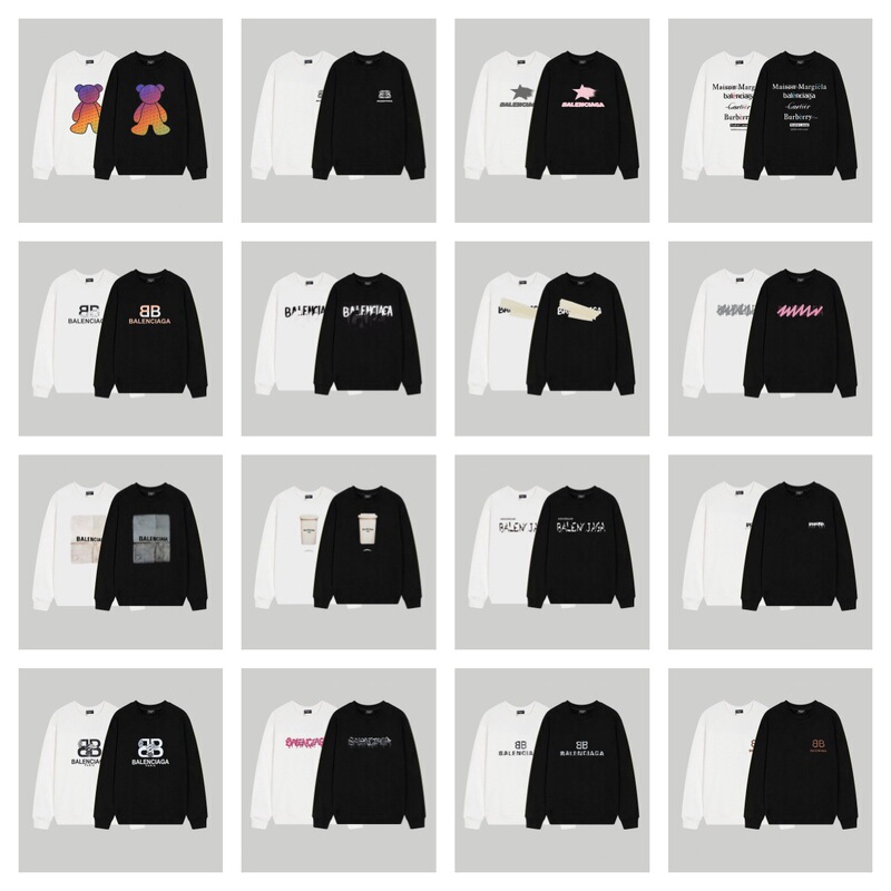 Cross-Border Paris High Version B Brand 25S Autumn and Winter New Heavy Cotton Crew Neck Sweatshirt Casual Versatile Unisex