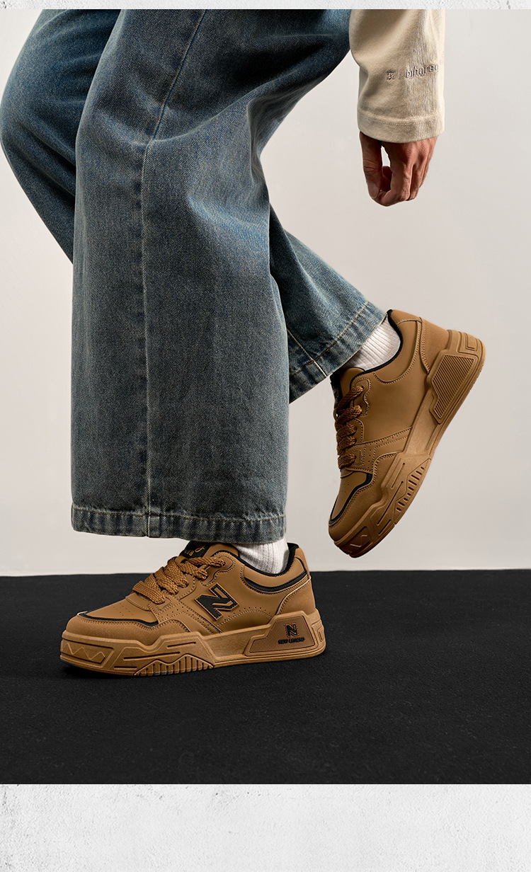 Giày sneaker nam phong cách Hàn Quốc, đế êm, form thể thao trắng basic — 688 Lúa mì chi tiết 13