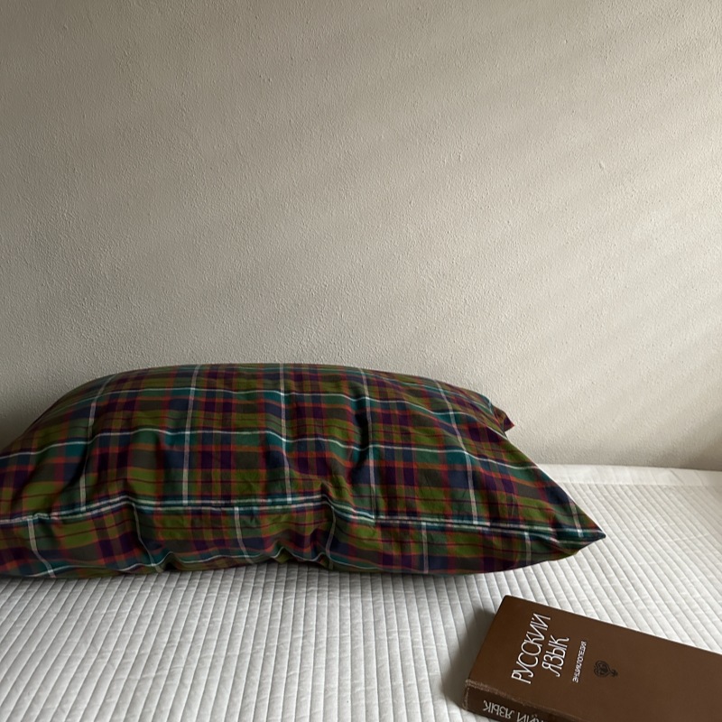 Ins風単品純綿枕カバー格子純色と封筒式枕カバー48*74単品枕芯内胆カバー