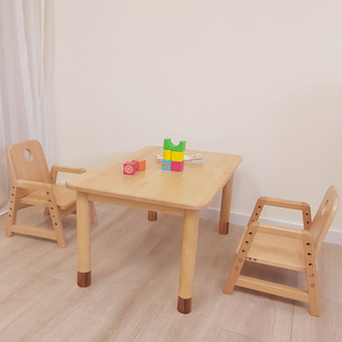 9U Kindergarten Table and Chair Desk and Chair Solid Wood Kidsren's Table and Chair Set Beech Baby Adjustable Learning Table Toy