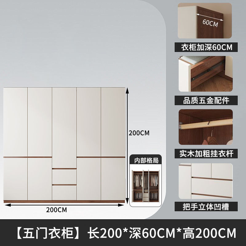 Fábrica directa armario de madera sólida dormitorio doméstico colgante completo sin instalación simple puerta abierta gabinete conjunto ligero image 9