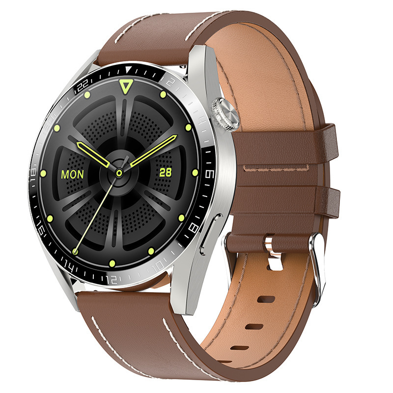 W3P 실버 브라운 가죽 스트랩(자기 충전)