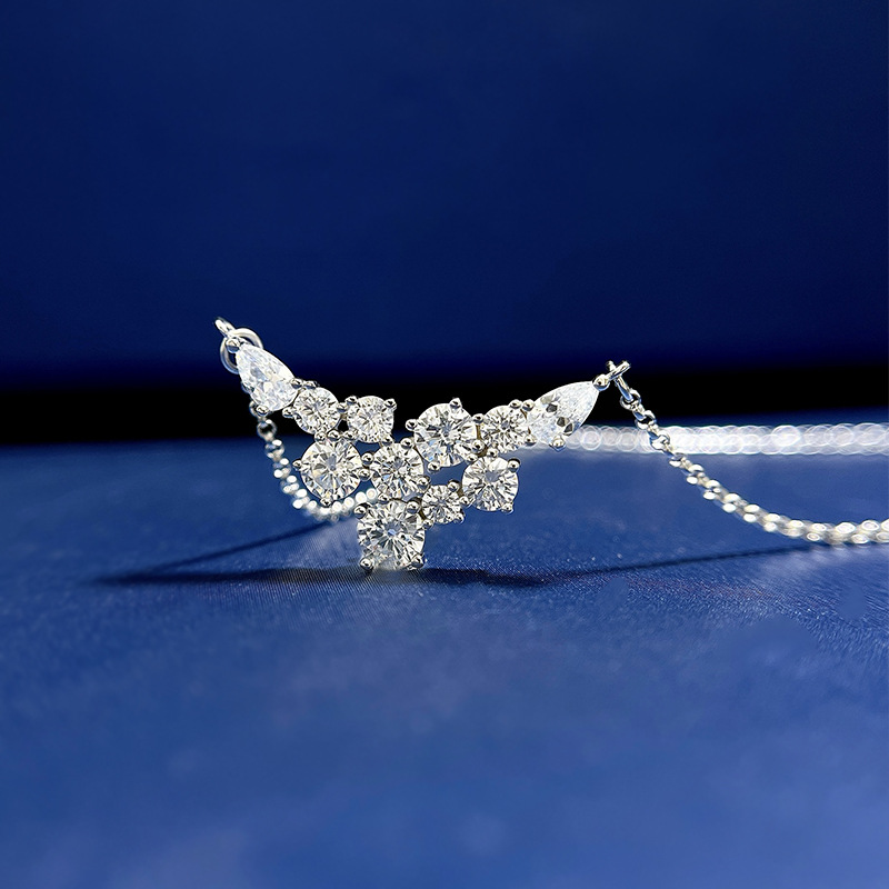 Collana donna elegante ali stellari in argento placcato_voghion.com