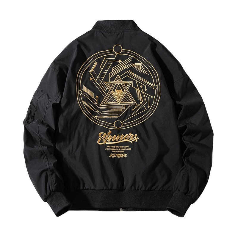 Trendige bestickte fliegende Frühlings- und Herbst-neue Baseball-Anzug-Mode-beiläufige lose Manteljacke für Männer_voghion.com