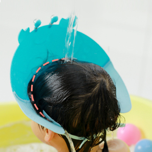 Crab Baby Shower Cap Children's Hair Washing Cap Water-Resistant Hair Wash Cap Ear Protection Infant and Toddler Bath Cap Adjustable for Hair Washing