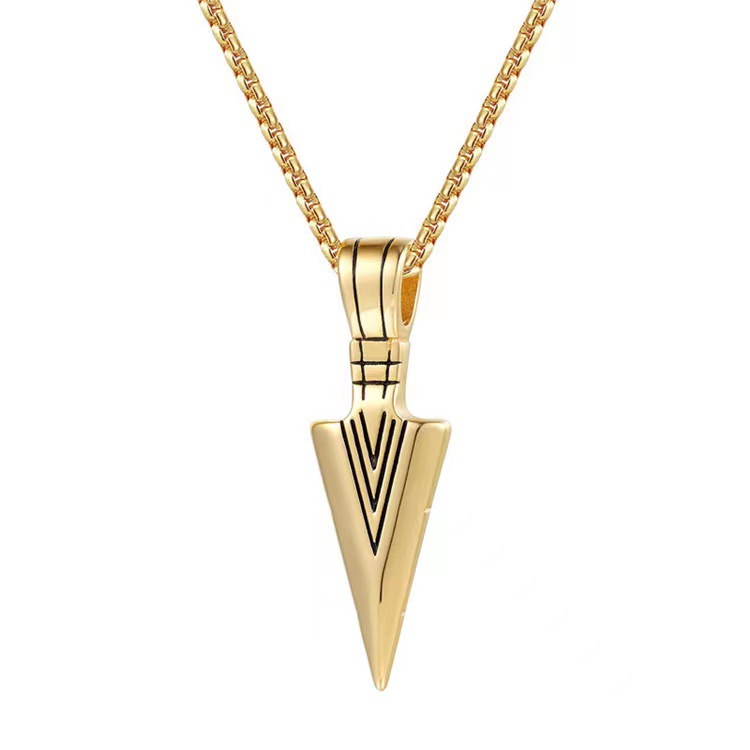 Titanium Steel Material Hip-Hop Arrow Titanium Steel Men's Pendant Necklace
