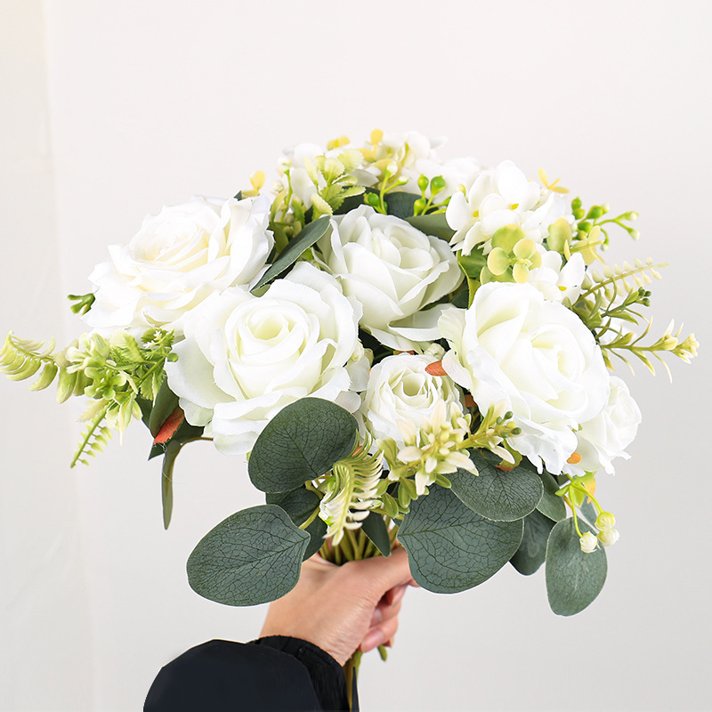 Simulation Rose Bouquet Artificial Rose Flower Rose Waterfall Flower Living Room Decoration Fake Flower Restaurant Flower Arrange