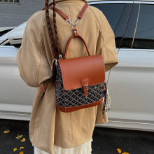 高级感包包女新款时尚两用双肩背包女拼色轻便斜挎百搭单肩包批发