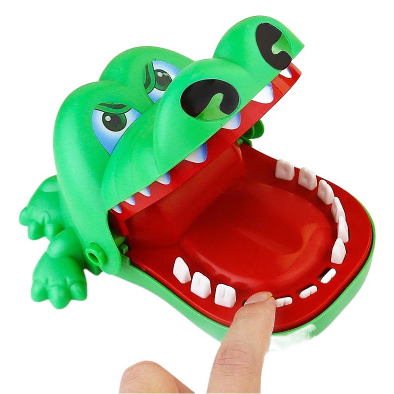 Juguete grande cocodrilo que muerde los dedos Extracción de dientes de tiburón juego entre padres e hijos perro malvado juguete mordedor de la mano accesorios de truco para niños