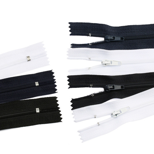 Wholesale No. 3 nylon zipper black trousers placket dress bag white anti-opening tail zipper lock accessories