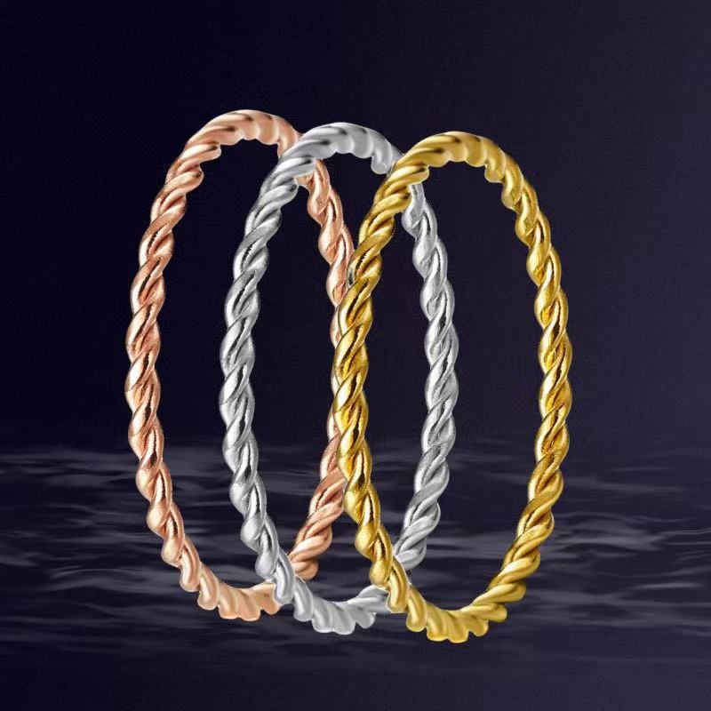 10g Weight Wholesale Jewelry Elegant Geometric Titanium Steel Plating Rings