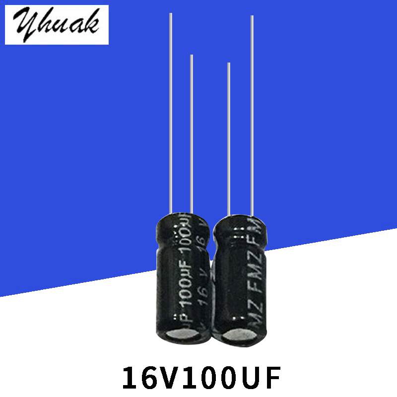 原厂批发16V100UF 5*7高品质铝电解电容插件100UF16V