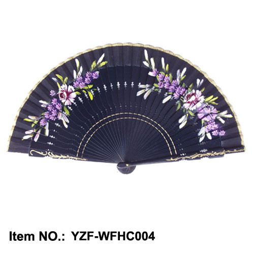 En stock fácil apertura y cierre de ventilador de madera ventilador de baile cheongsam ventilador de rendimiento de doble cara ventilador de madera pintado a mano español lote mixto no es opcional