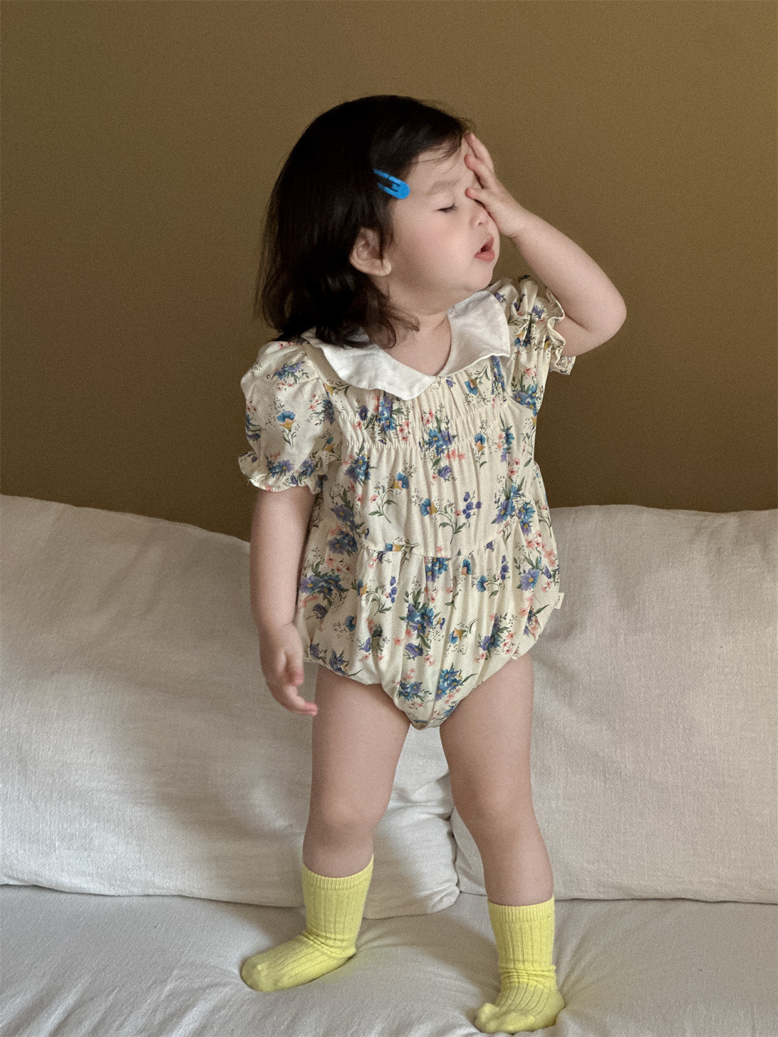 Vestido floral para bebé Ropa de bebé Estilo fino de verano Ropa para niños coreanos Ropa para niñas Ropa de una pieza de verano 2025 image 6