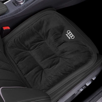 Suitable for Audi A3/A4L/A6L/A7L/Q3/Q5L/Q7 car cushion winter plush rear integrated cushion (Seat cushion, seat cover) - audi-flannel-cushion-noble-black-front-row-1-pack