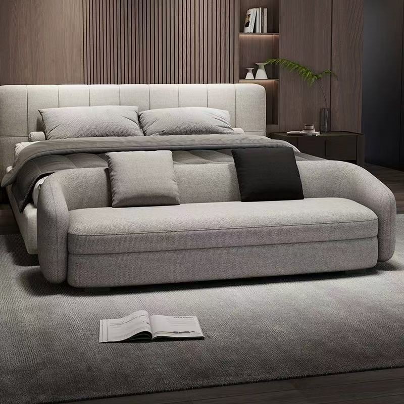 Simple modern bed end bench, comfortable Italian light luxury fabric sofa bench, dressing room shoe changing stool