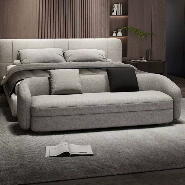 Simple modern bed end bench, comfortable Italian light luxury fabric sofa bench, dressing room shoe changing stool