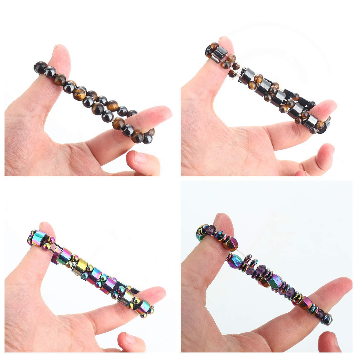 Polishing Design Hip-Hop Geometric Color Block Hematite Wholesale Bracelets