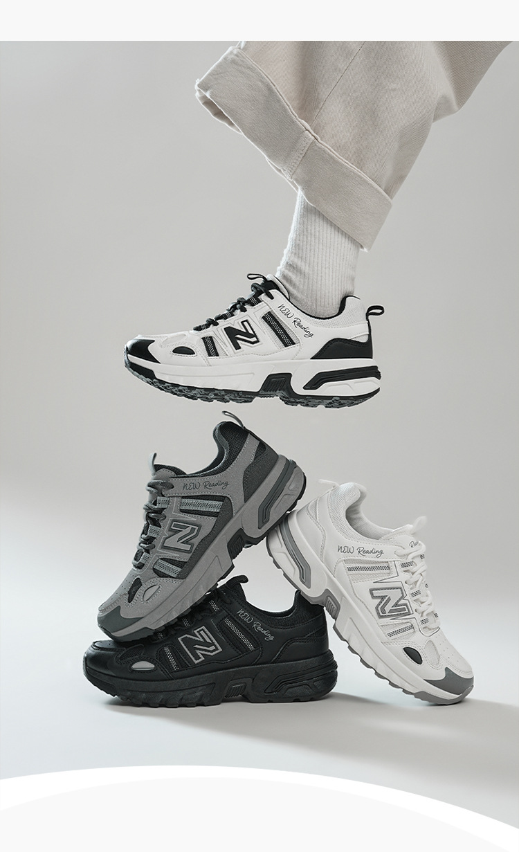 Giày sneaker nam đế dày phong cách thể thao thoáng khí — 589 Đen Trắng chi tiết 16