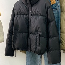 短款棉服女三防免洗pu皮2025冬季新款小个子宽松立领面包服外套潮