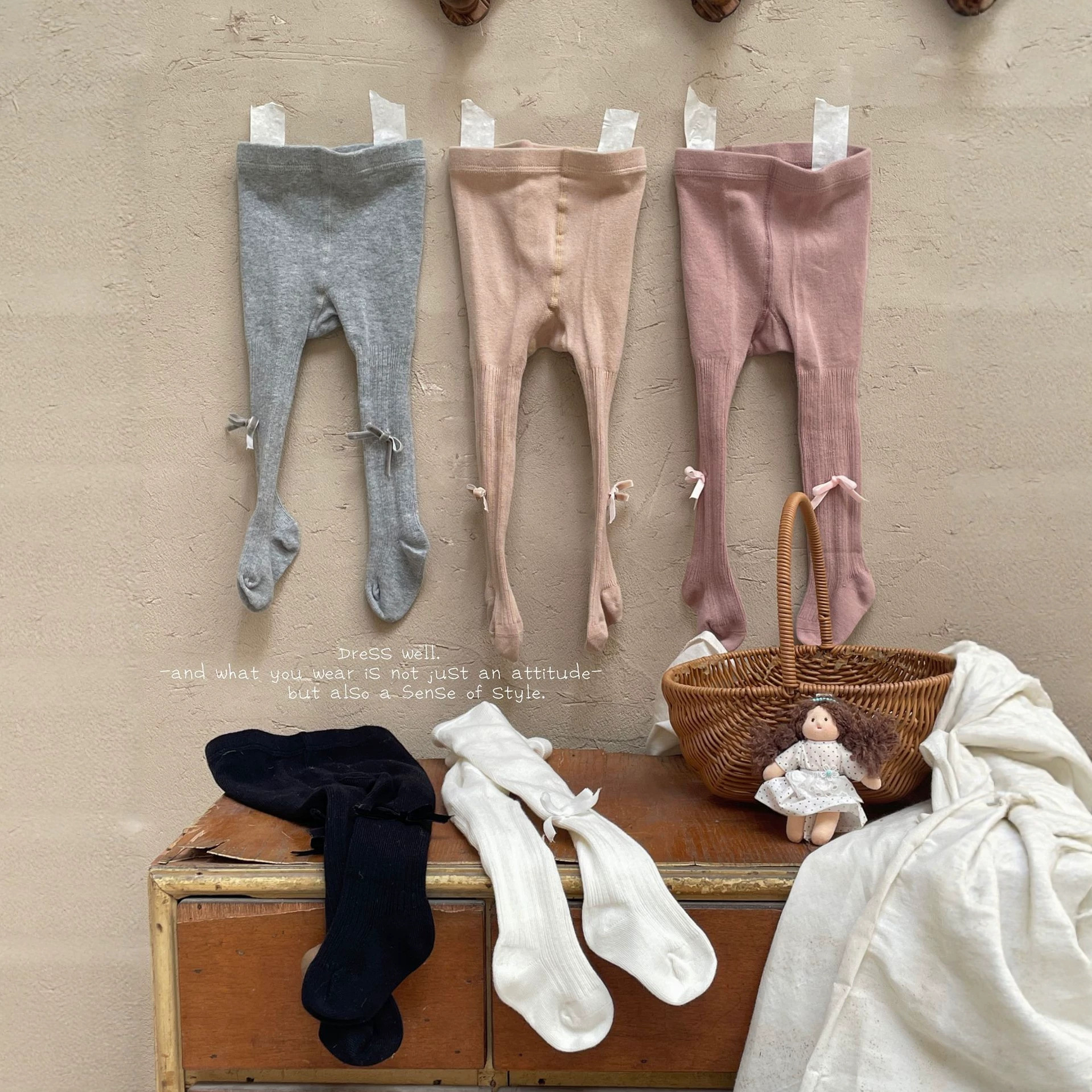 Cross-border children's leggings for autumn and winter, girls' knitted versatile tights, baby girl's one-piece socks