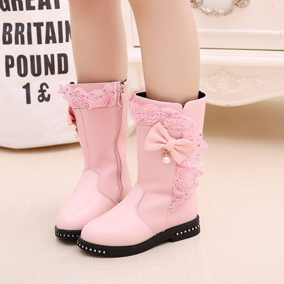 Girls' Boots Autumn and Winter 2024 New Korean Princess Long Boots Children's Single Boots Big Children's Little Girl High Boots