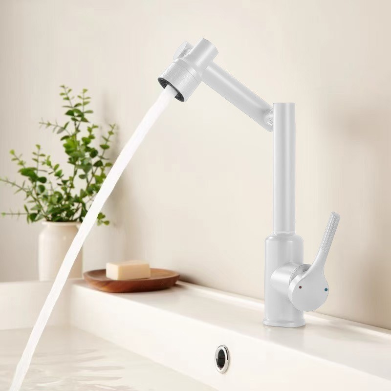 Gato afortunado de acero inoxidable brazo robótico grifo de cocina para el hogar fregadero de extracción multifuncional de cocina grifo de lavabo