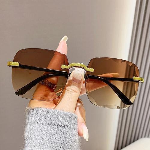 New Frameless Edge Sunglasses Trendy Sunglasses for Women Fashion i Korean Version UV Protection Sunglasses