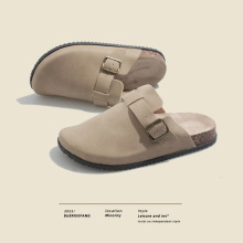 跨境勃肯拖鞋包头半拖2024新款春夏女鞋一脚蹬复古围水松外穿时尚