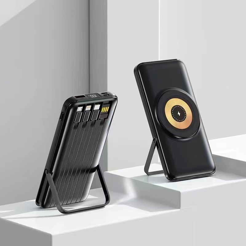 Fuente de alimentación portátil de carga rápida magnética inalámbrica 10000 Fuente de alimentación portátil con pantalla digital de tres líneas