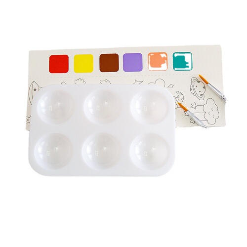 Watercolor paint palette tools for children's painting and doodling, watercolor palette, watercolor brushes, colored doodle DIY painting