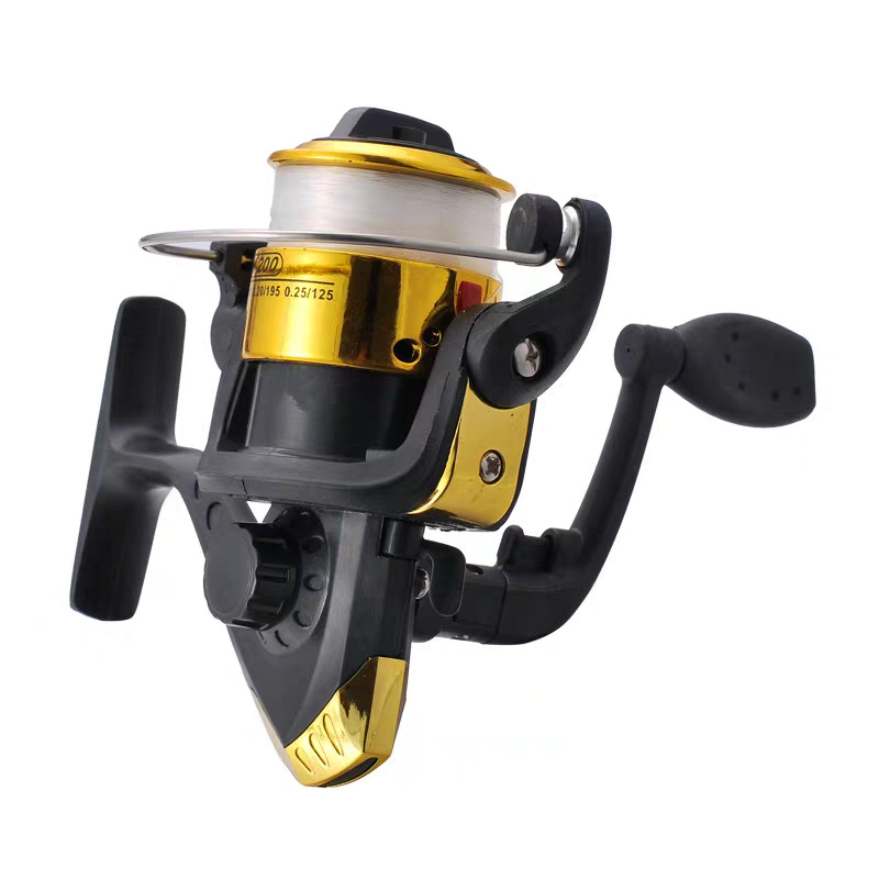 Golden fishing reel (with line and no paper box)