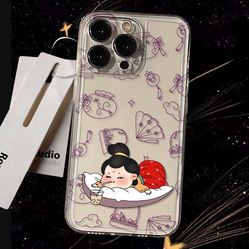 Protective Phone Case For IPhone 16 15 14 13 12 11 Pro Promax Plus Milk Tea Girl Apple 16 Fashion 14 All Inclusive 13 Anti-drop 12_voghion.com