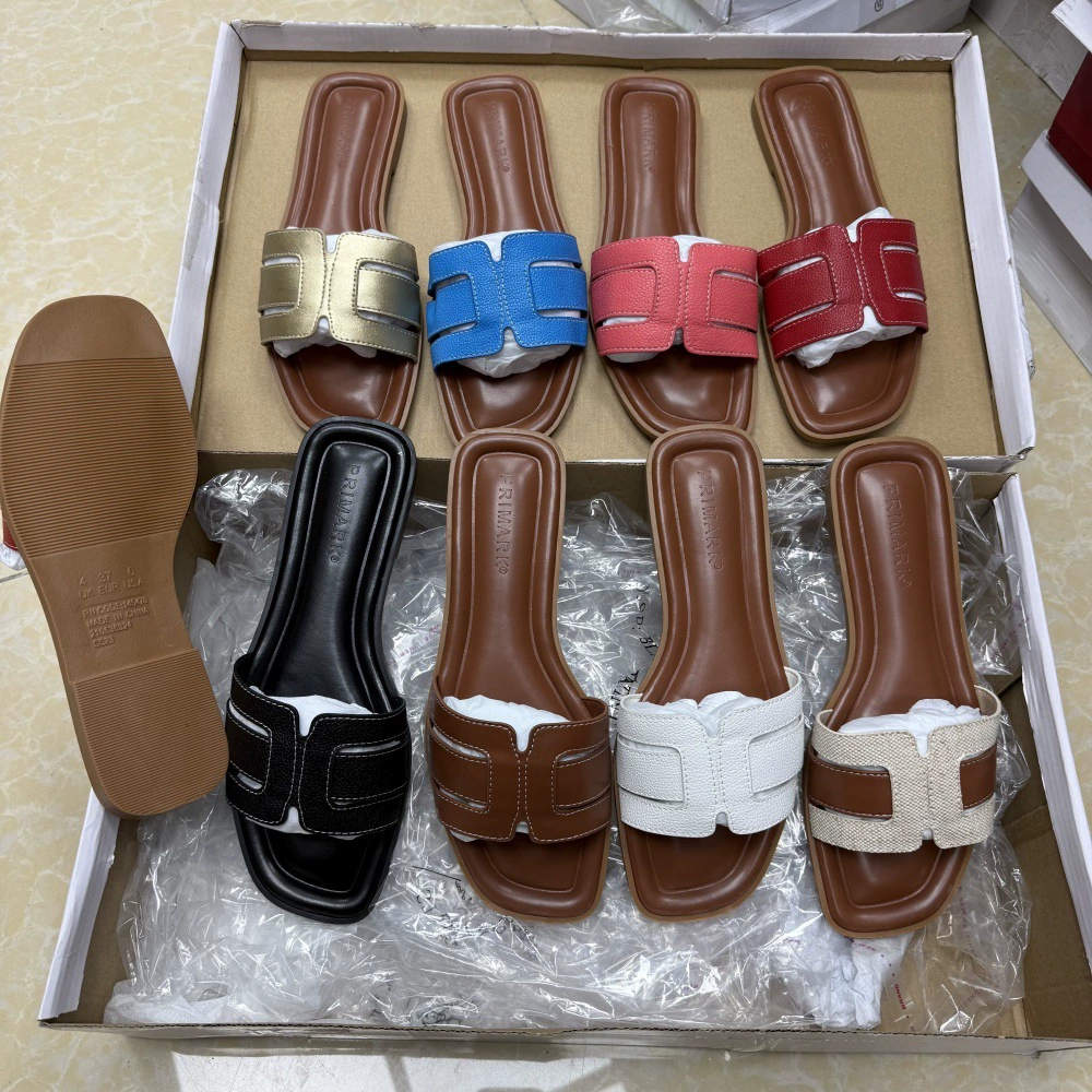 Новые женские модные и универсальные летние уличные тапочки во французском стиле, разноцветные повседневные однотонные пляжные тапочки на плоской подошве