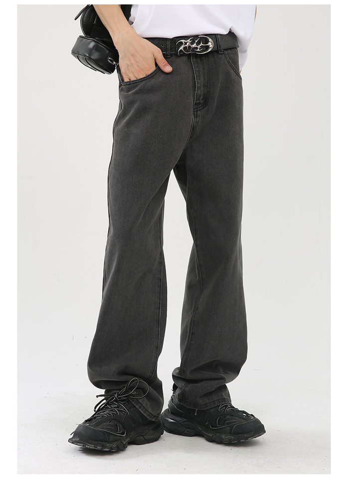 Quần jean nam ống rộng ống đứng dáng suông thoải mái phong cách Hàn Quốc — Xanh denim, Xanh lam đậm, Đen Xám chi tiết 12