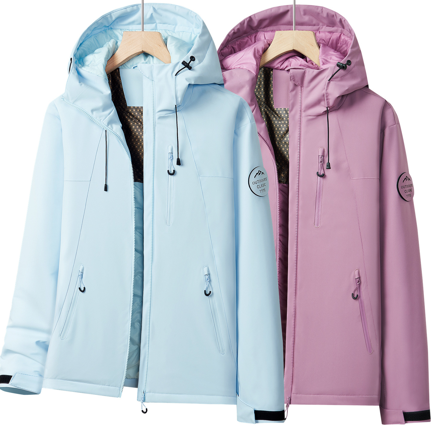 Lightweight autumn and winter cotton jacket for men and women, windproof, waterproof, fleece-lined, warm, suitable for hiking, mother's coat