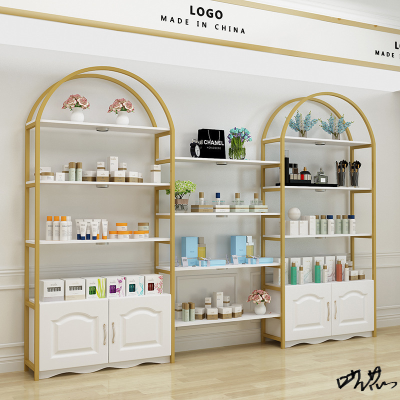 产品柜化妆品柜落地大型置物架美容院手办陈列架货架母婴展示架