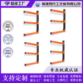 现代简约跨境木头柴火存储架收纳架可移动可折叠壁挂式金属架