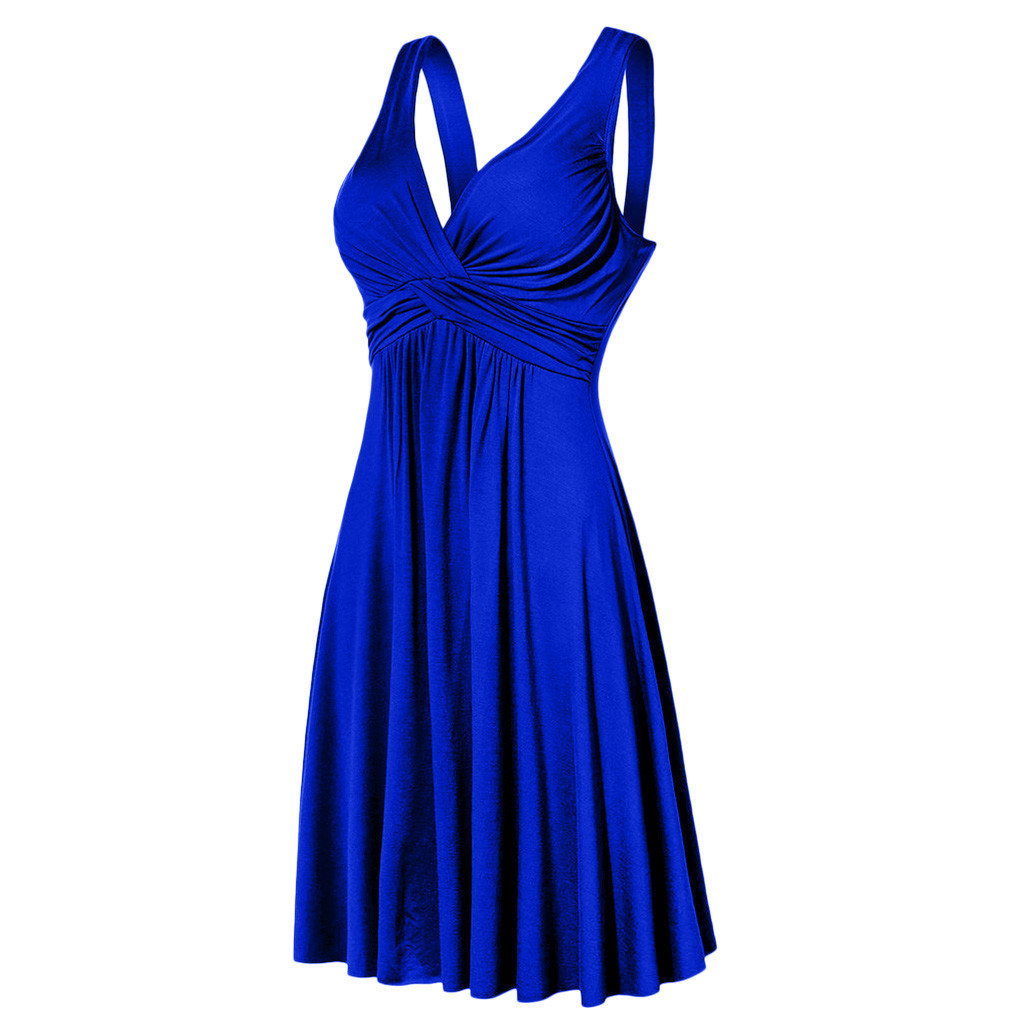 Women's Sheath Dress Elegant V Neck Patchwork Sleeveless Solid Color Midi Dress Date display picture 2