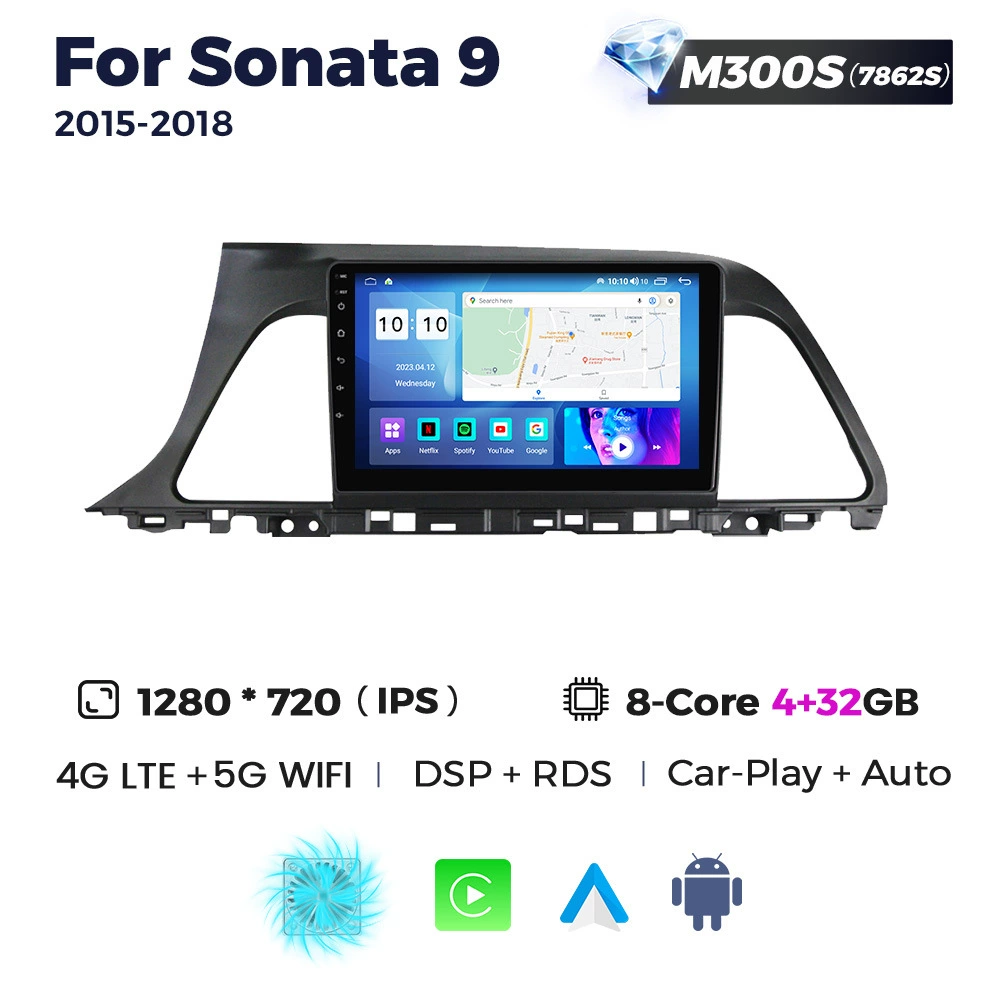 Подходит для Hyundai Sonata 9 15-18 навигация на Android с большим экраном, центральная панель 256Г