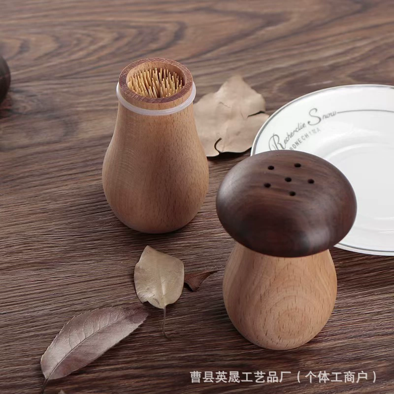 Креативный милый массивный деревянный зубочистки Домашняя коробка зубочистки черный орех цвет бук двойной деревянный гриб зубочистки