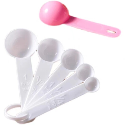 Set of 5 Plastic Baking Measuring Spoons with Graduations for Coffee, Milk Powder, and Flour - Precision 1g Small Measuring Spoons