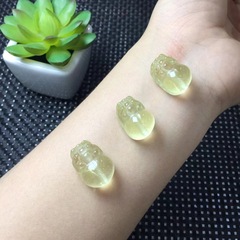 榮璟珠寶 天然檸檬晶雕刻件批發檸檬晶貔貅黃水晶貔貅手串DIY配件