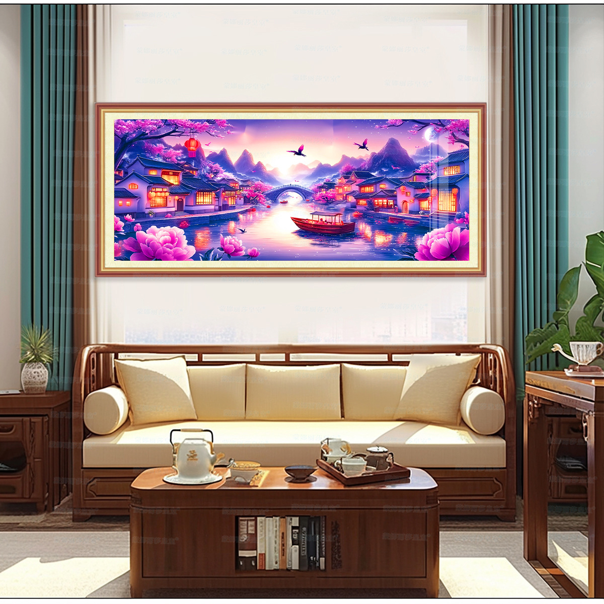 [Algodón importado] Mona Lisa Real Cruz de la noche de la luna-Jiangnan Dream nuevo estilo chino antiguo bordado decorativo