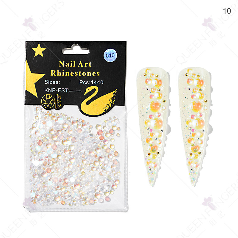 Nueva belleza de uñas color mágico perlas de peces humanos Aurora color caramelo cristal 1440 DIY uñas de cristal decorativo diamante Accesorios