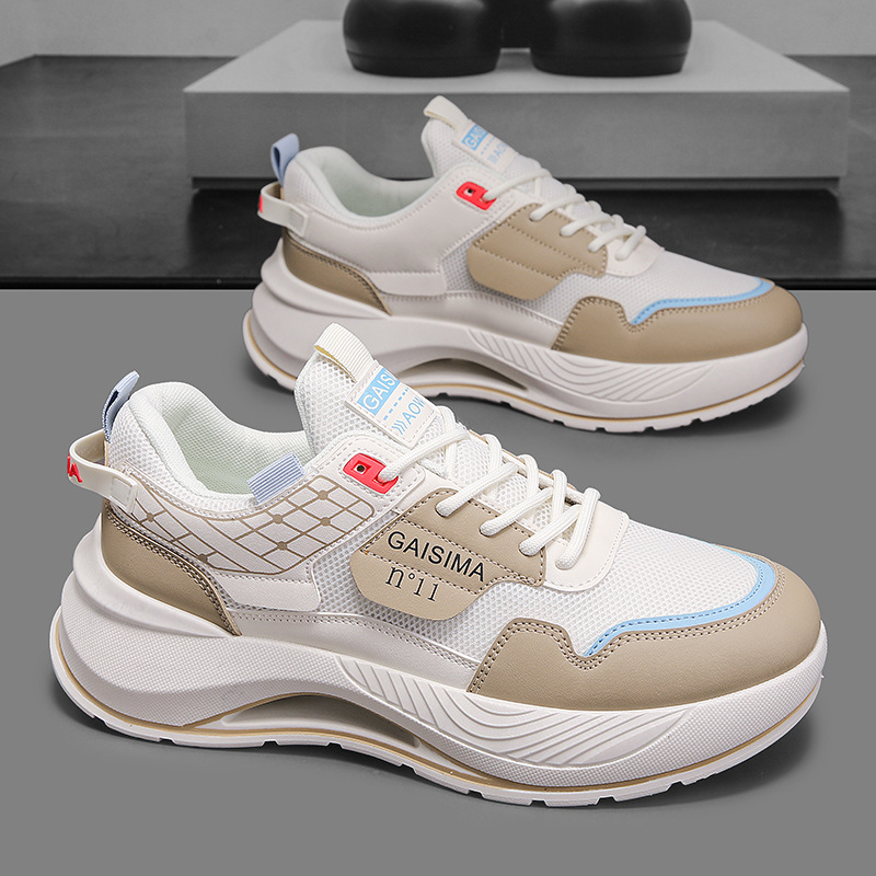 Zapatos de hombre 2025 nuevos zapatos deportivos para estudiantes zapatos casuales transpirables de malla zapatos de moda de suela suave 45 zapatos para correr al aire libre de gran tamaño