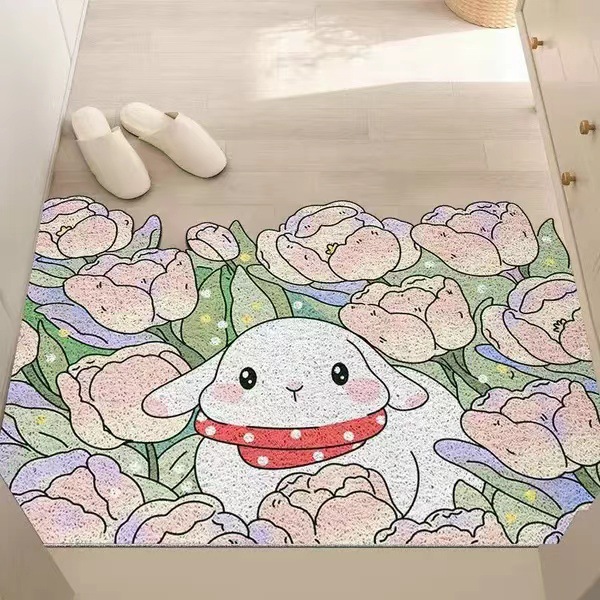 Electric car self-cutting silk ring floor mat non-slip mud removal floor mat can be cut floor mat modern simple