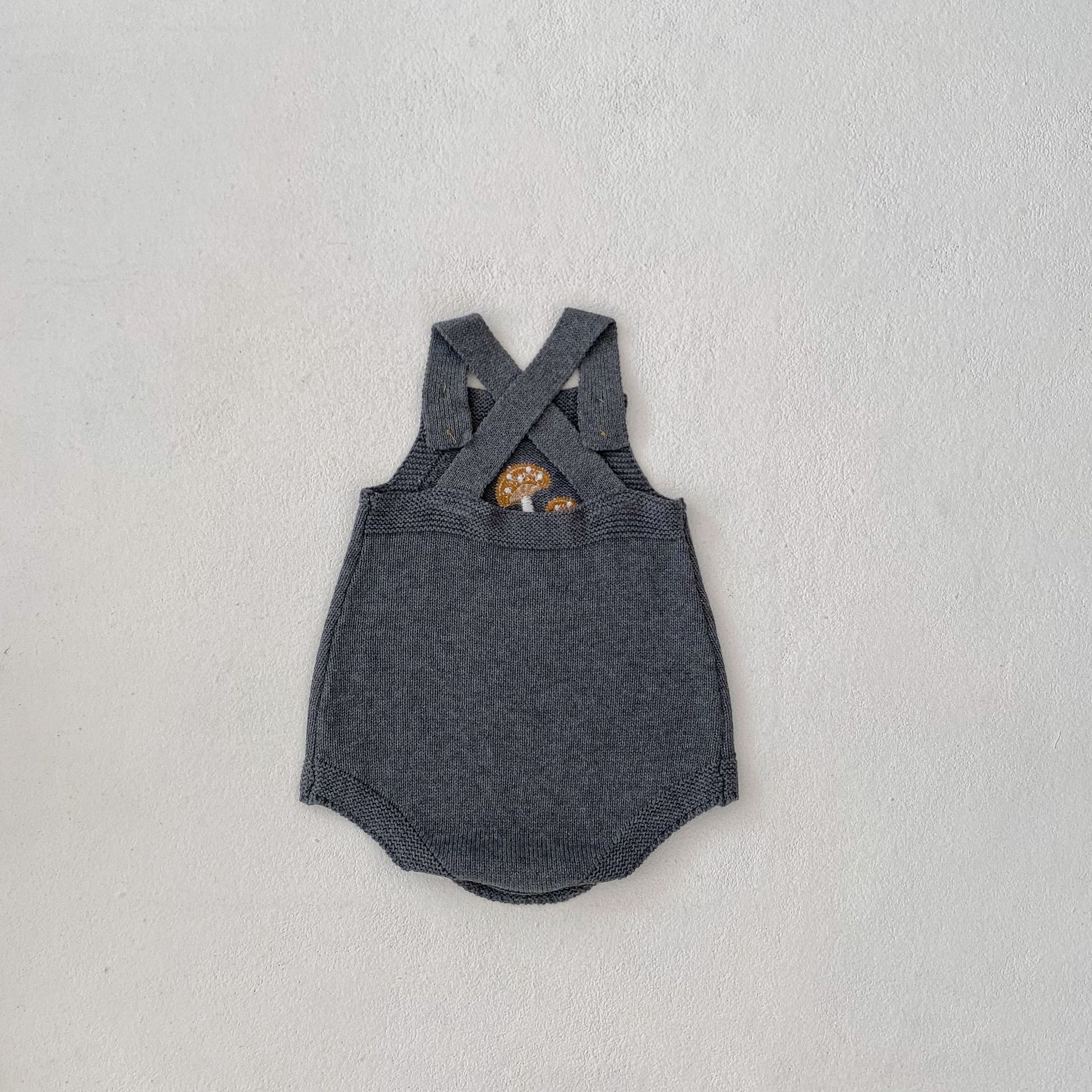 Abbigliamento autunnale 2024 per neonati, bambini piccoli, ragazzi e ragazze, giacca cardigan ricamata con funghi + kaki + ricamata_voghion.com